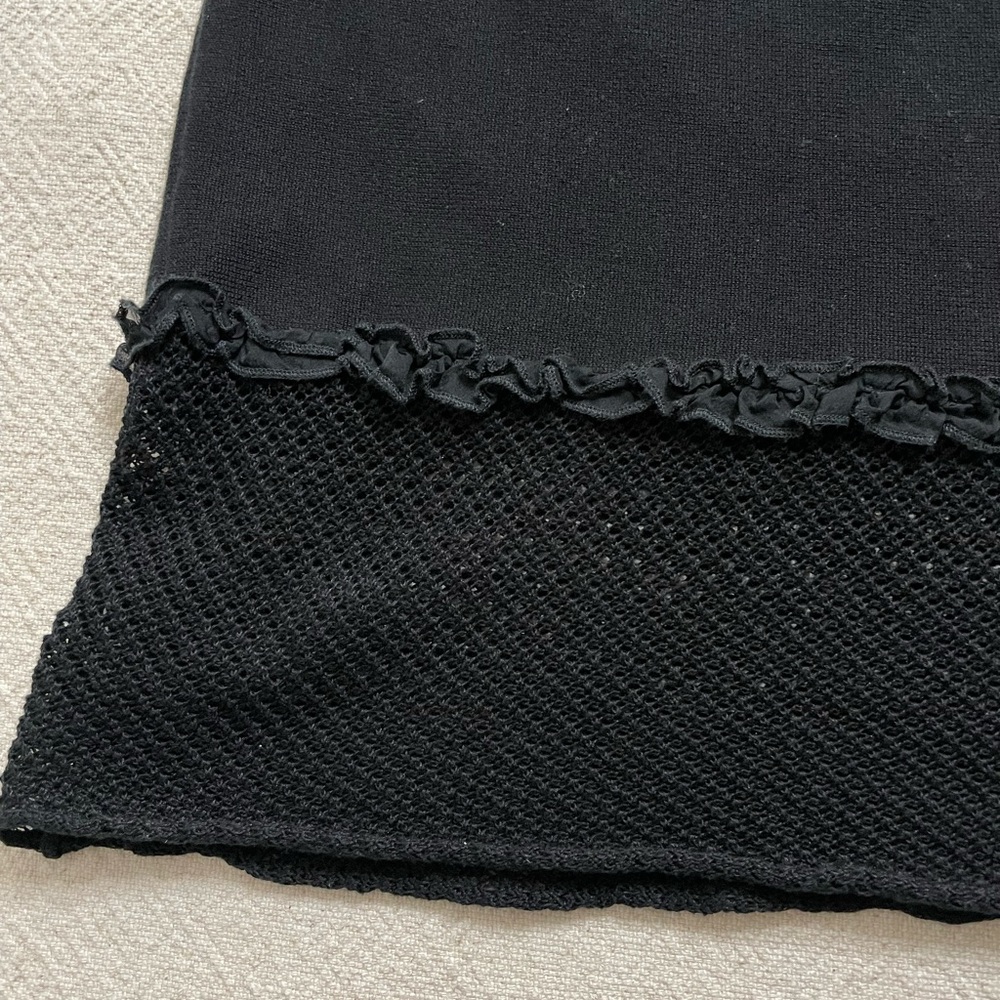 Anne Fontaine Black Cotton Knit Crochet Dress L - Picture 2 of 6